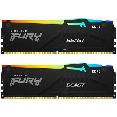金士頓 Kingston FURY Beast RGB DDR5 5600 64GB 桌上型超頻記憶體(32G*2)【風和資訊】