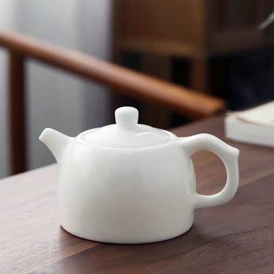 熱銷 羊脂玉茶壺陶瓷泡茶單壺大紅袍西施壺紅茶茶具套裝功夫白瓷泡茶器 可開發票