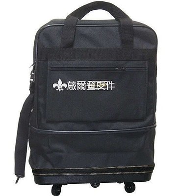 【葳爾登】折疊三層式旅行袋旅行箱五輪行李箱,登機箱,購物袋/耐重PVC底盤塑輪袋80cm黑