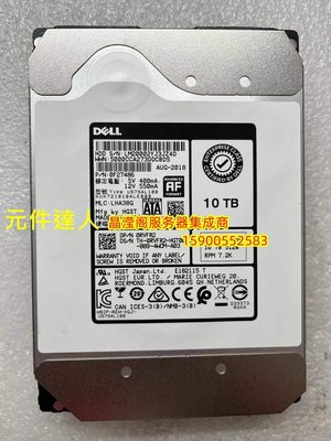 原裝 DELL HUH721010ALE600 0RVFR2 10T 7.2K 3.5 SATA 6Gb 硬碟