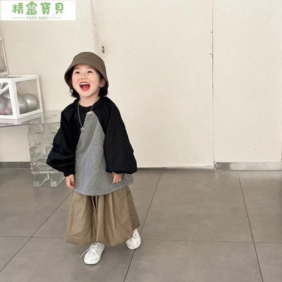 韓國女童洋氣奶萌套裝清新可愛長袖T恤束口褲兩件套設計款-精靈寶貝