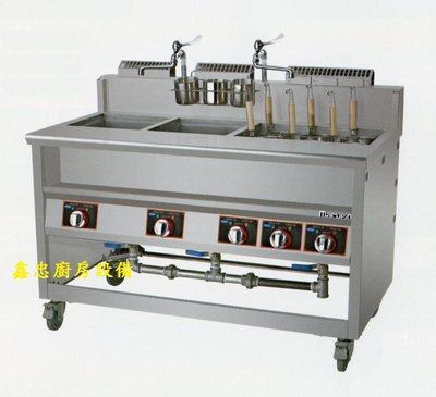 鑫忠廚房設備-餐飲設備：電力式六孔二切煮麵機-賣場有-烤箱-水槽-咖啡機-西餐爐