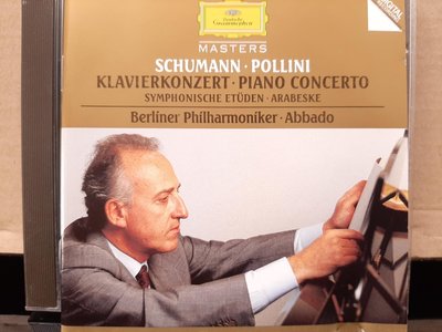 Pollini,Abbado,Schumann:P.c,Sym Etuden,波里尼鋼琴，阿巴多指揮柏林愛樂，演繹舒曼:鋼琴協奏曲，交響練習曲，阿拉貝斯克。