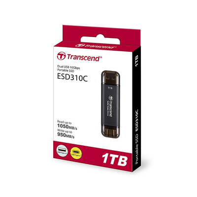 創見 ESD310 1TB USB 3.1 SSD 高速 Type-C 行動固態硬碟 (TS-ESD310C-1TB)