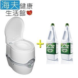 【海夫健康生活館】Porta Potti Excellence 豪華型 電動泵攜帶型沖水馬桶+排泄物分解劑x2入