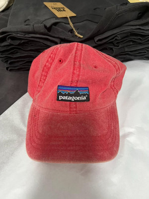 vintage patagonia軟頂帽子水洗紅 中古帽子