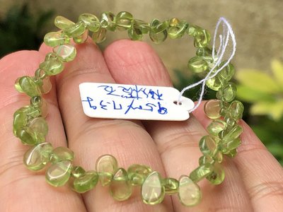 天然獨家設計彩色寶石橄欖石花朵單圈手鍊手串手環手珠9.5mm/7.3g珠寶首飾飾品
