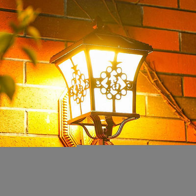 【米顏】太陽能壁燈中式家用戶外室外露台墻壁花園別墅防水led庭院燈超亮