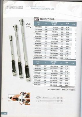 //附發票台灣製MATATAKITOYO專利型扭力板手 活動板手 扭力板桿 6分頭 50~300ft-lb來電3150元