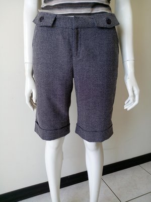 專櫃品牌CUMAR灰色羊毛5分褲(15%羊毛、女、SIZE:S號)