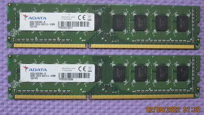 【寬版雙面顆粒】 ADATA  威剛  DDR3-1333  桌上型二手記憶體  4G 兩條一拍 共8G  【原廠終保】