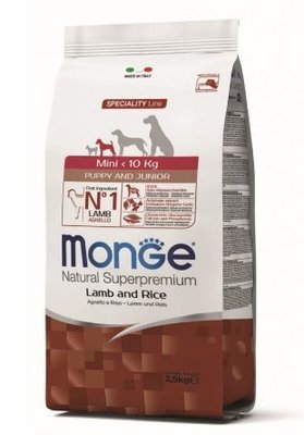【阿肥寵物生活】Monge 瑪恩吉 天然呵護 小型幼犬配方 (羊肉+米) 2.5kg