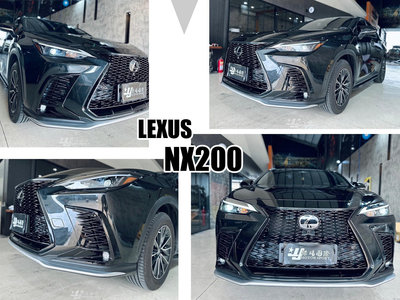 小傑車燈-全新 LEXUS NX200 2022 2023 2024 年 亮黑 類F-SPORT 水箱罩 霧燈框 前下巴
