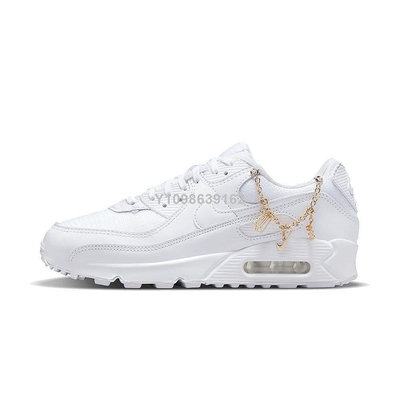 Nike Air Max 90 PRM 金鍊 天鵝絨 全白 百搭休閒運動鞋DH0569100女鞋