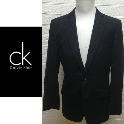【皮老闆二店】二手真品 Calvin Klein CK 外套 西裝外套 直條 外107