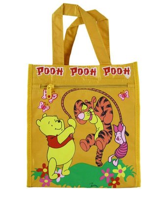 【卡漫迷】出清 特價99  小熊維尼 手提袋 Winnie Pooh 維尼熊 跳跳虎 ~ 雙拉鍊 餐袋 便當袋 手提包