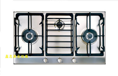 鑫忠廚房設備-餐飲設備：best不鏽鋼三口高效能瓦斯爐GH9050-賣場有洗碗機-烘碗機-西餐爐-水槽-冰箱-烤箱-煮飯鍋-電磁爐-流理台-微波爐-攪拌機