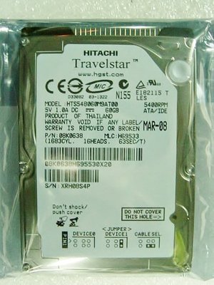 保固1年【小劉硬碟批發】全新Hitachi,Toshiba  2.5吋 60G 筆記型電腦硬碟,5400轉,IDE界面