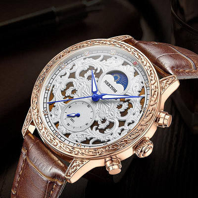 男士手錶 耐頓錶業手錶廠家男士手錶高檔非機械浮雕夜光防水石英錶