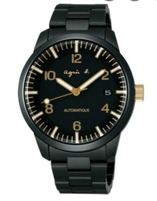 agnes b. 法國時尚魅眼機械腕錶-IP黑 / BK9010J1 /40mm