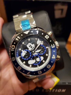 特價出清，限量品美國帶回invicta米奇藍黑圈限量手錶42mm