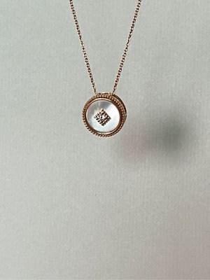 [tt珠寶設計］18k玫瑰金珠貝鑽鍊