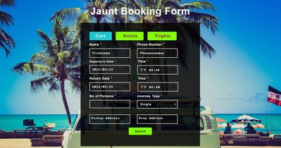Jaunt Booking Form Responsive Widget  #01012