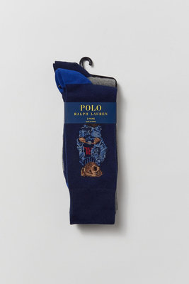 ☆【RL男生館】☆【POLO Ralph Lauren美國國旗 小熊中筒襪/長襪】☆【RLD001A6】兩雙組