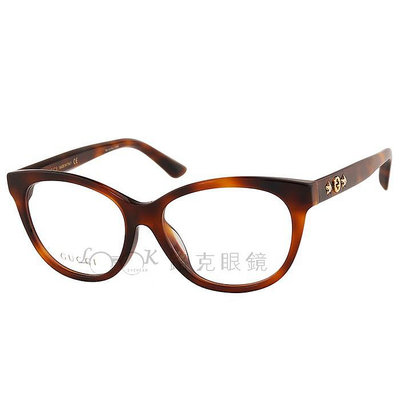 Gucci 光學眼鏡 雙G 星星 大黃蜂 琥珀框 GG0211OA 002