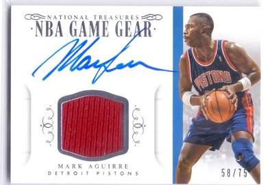 2014-15 大國寶 NBA GAME GEAR 傳奇球星 MARK AGUIRRE 限量球衣卡面簽 /75
