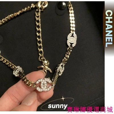 {賽琳娜優選商城}Chanel 香奈兒 新款時尚經典字母簡約項鏈個性重工頸鏈choker珍珠18K金色短鏈