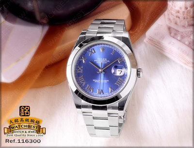 大銘腕錶 二手極新品 勞力士 ROLEX 蠔式 116300 藍面羅馬字 41MM RX084111