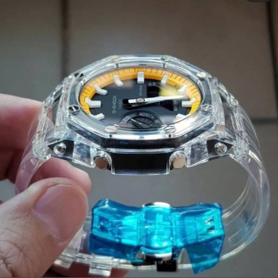 熱銷 3.10 5折適配GA2100/2110農家橡樹改裝AP冰川透明錶殼錶帶樹脂錶帶配件現貨