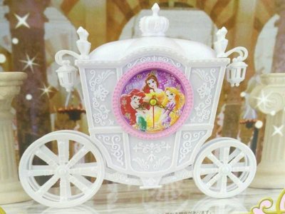 二手未使用日本景品迪士尼粉絲景品貴族公主白色馬車時鐘馬車型造型鐘迪士尼公主鐘