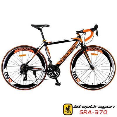 【台中-大明自行車】【StepDragon】SRA-370 順風者 日本Shimano 21速 (黑橘)-（限自取）