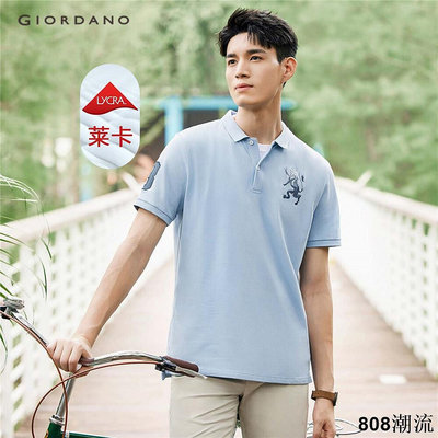 TOPMAN男裝Giordano 男士獅子刺繡短袖 Polo 衫 01011422