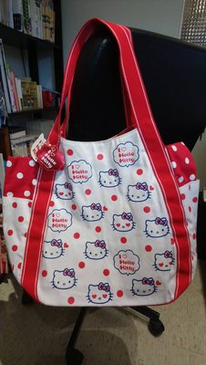 Hello Kitty 三麗鷗  ♥日本正品♥ KITTY頭型滿版  帆布肩背 / 手提  托特包