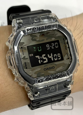 【威哥本舖】Casio台灣原廠公司貨 G-Shock DW-5600SKC-1 迷彩半透明電子錶 DW-5600SKC