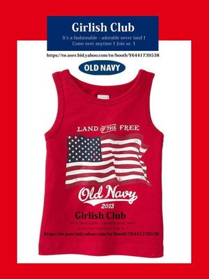 【Girlish Club】old navy女童5T背心上衣T恤(c236)carters gap next二七一元起標