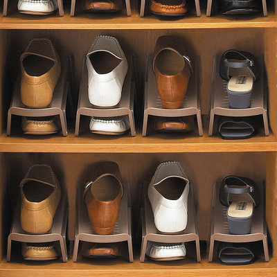 日本進口鞋架創意鞋子收納架雙層鞋架塑料簡易鞋柜鞋子整理置物架