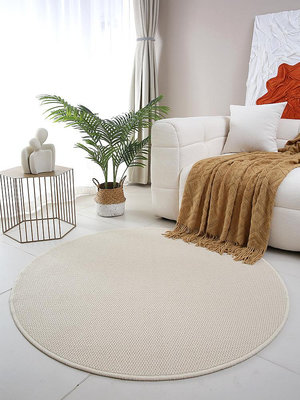 圓形地毯貓咪仿劍麻日式客廳沙發臥室床邊毯書房搖搖椅滾地墊
