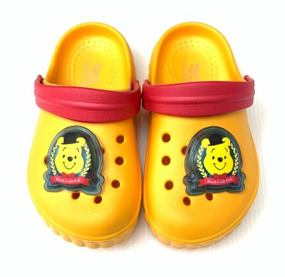 迪士尼 小熊維尼 Pooh Bear 電燈園丁鞋 / 花園鞋 / 塑膠鞋 / 室內鞋 / 護趾涼拖鞋［520416］