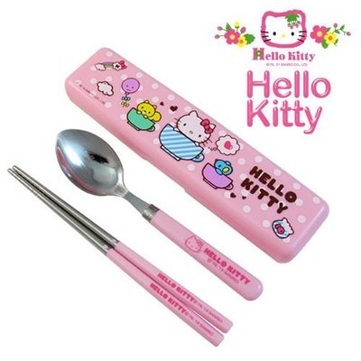 GIFT41 4165本通 重慶門市 Hello Kitty 凱蒂貓 kt-環保餐具組(盒) KS-8236