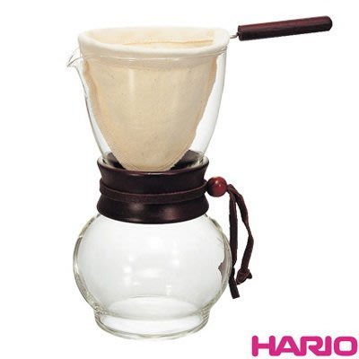 龐老爹咖啡「HARIO DPW-1 法蘭絨 濾杯 咖啡壺組 咖啡器 1~2人」高質感皮質束腰防燙墊
