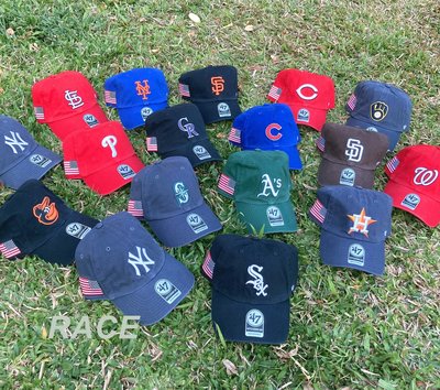 【RACE】47BRAND CLEAN UP 老帽 棒球帽 47 MLB 棒球 美國大聯盟 美國國旗 手工刺繡 澳門製