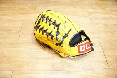 〈棒球世界〉DL內野網狀黃色訂製款 12.5吋棒壘手套 特價 送手套袋 反手用