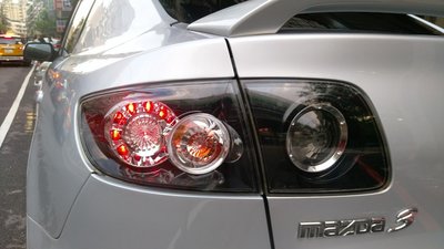 新店【阿勇的店】MAZDA 3 2004~2009 黑框LED尾燈+倒車燈(4PCS) 馬3 尾燈 DEPO