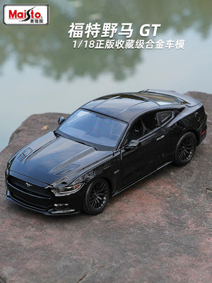 車模 仿真模型車野馬車模1:18福特野馬模型GT跑車警車汽車模型合金仿真收藏禮物男