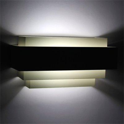 現代室內上下壁燈彎曲白色方形照明燈