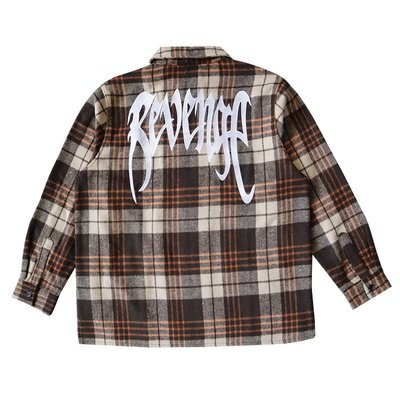 【全新】Revenge Flannel Embroidered Jacket logo刺繡拉鏈格子襯衫外套 可開發票
